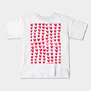 Brush stroke hearts - red and pink Kids T-Shirt